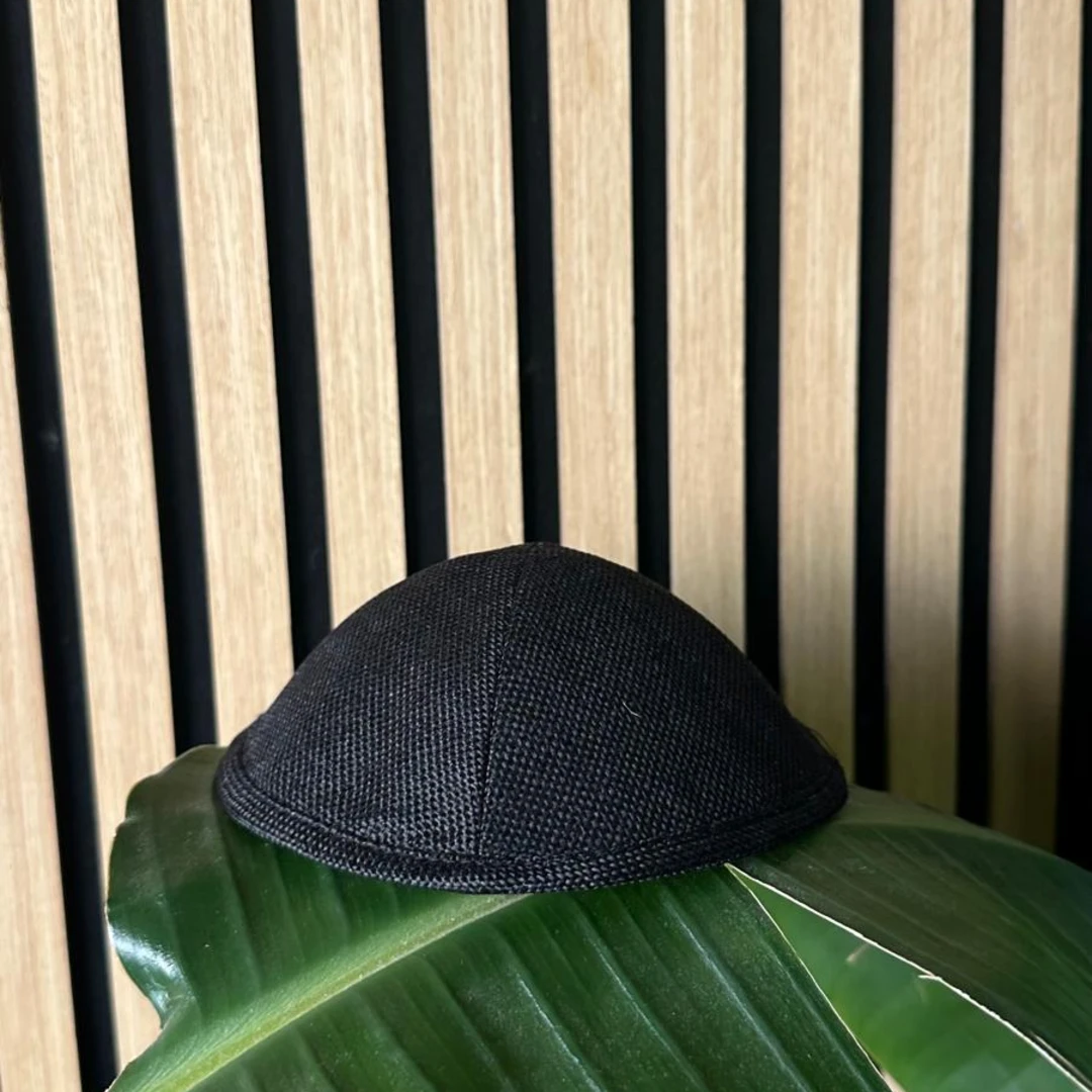 כיפה מהודרת פשתן שחור