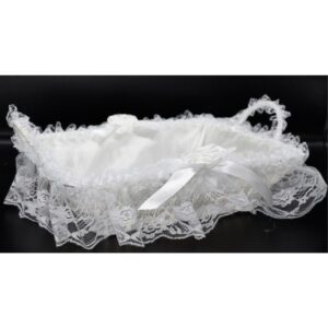 סלסילת סאטן תחרה לבן